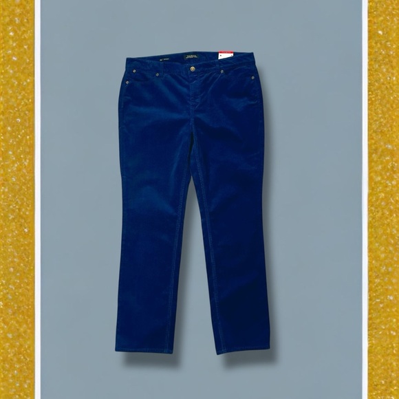 NWT Talbots Petites Deep Blue ‘Flawless Five-Pocket Straight Leg’ Corduroy Pants - Picture 1 of 14